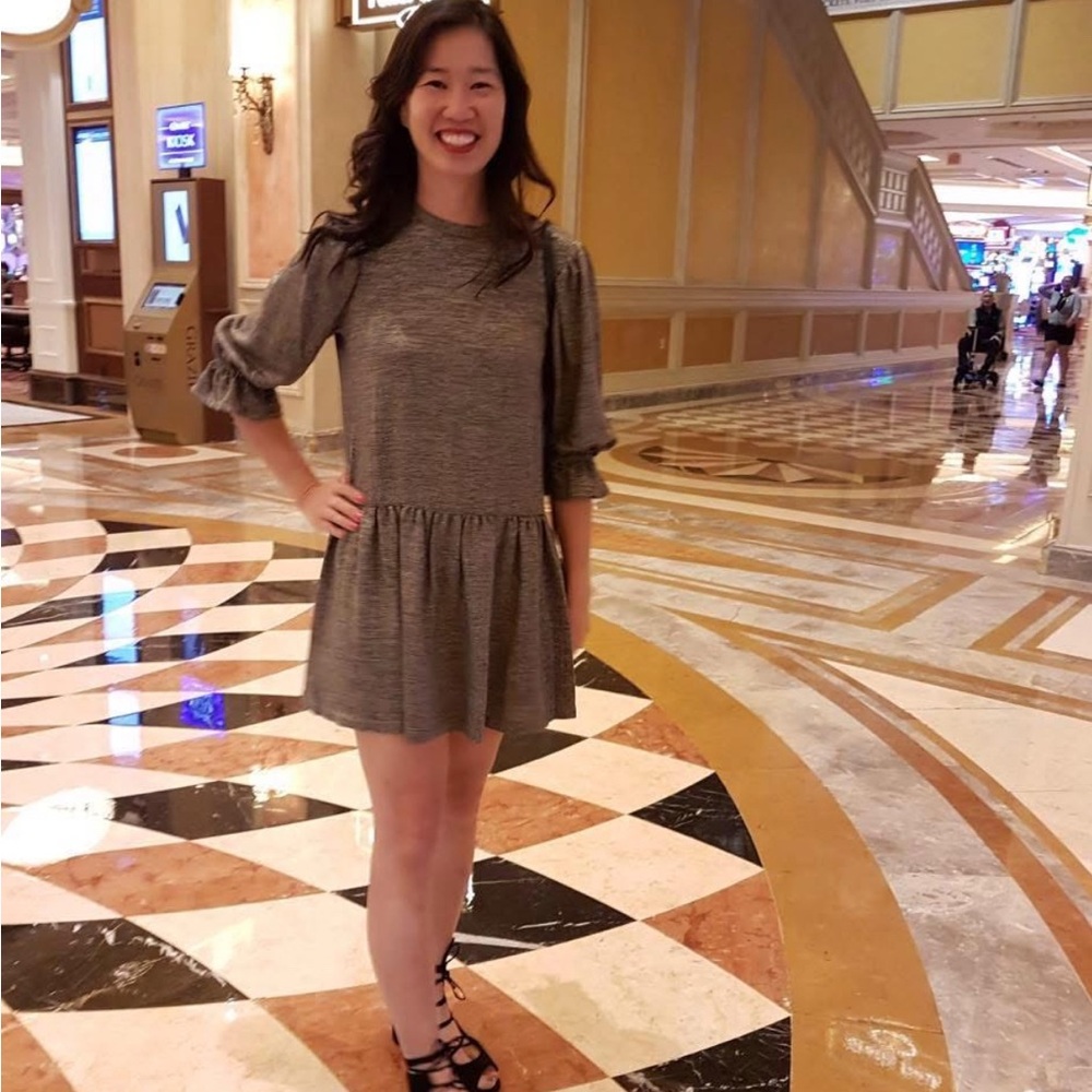 Metallic Ruffle Sleeve Dress - Picture 5 of 5